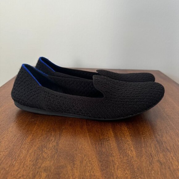 Rothy's The Loafer Black Honeycomb Knit Fabric Round Toe - Picture 1 of 13